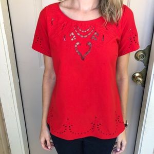Surgar Lips Vibrabt Orange/Red Top (Dillards) Xs
